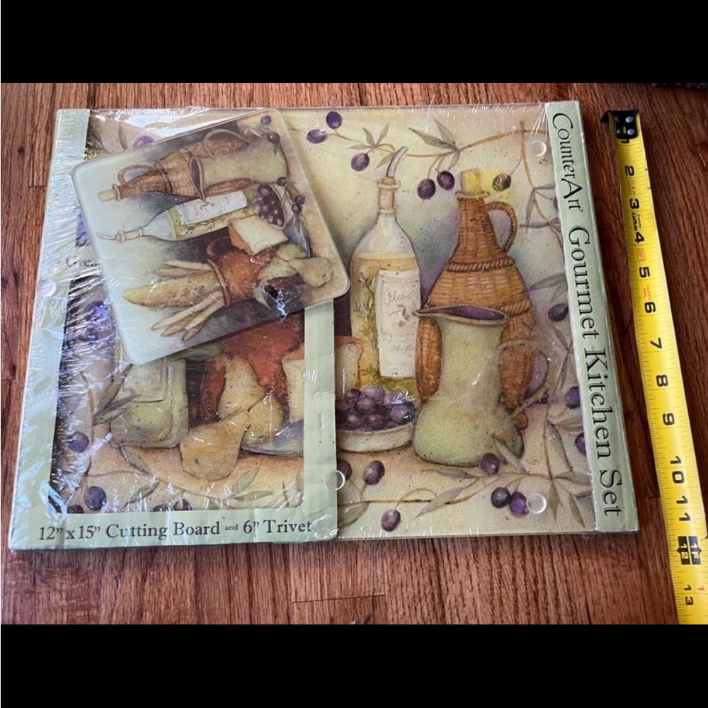 Nib -Counter art cutting glass and trivet set